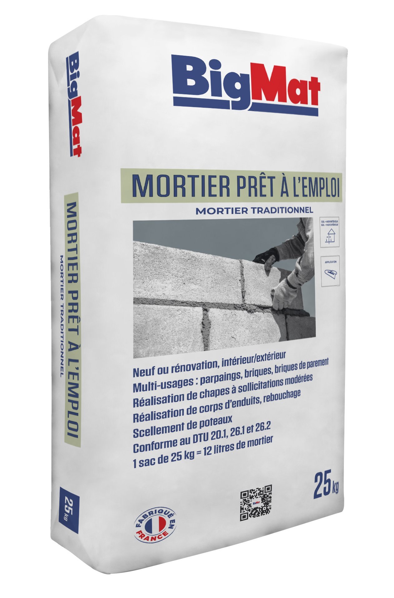 Mortier prêt à l'emploi (sac 25kg)